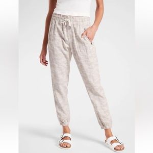 Athleta Cabo Linen Joggers Camo 6T